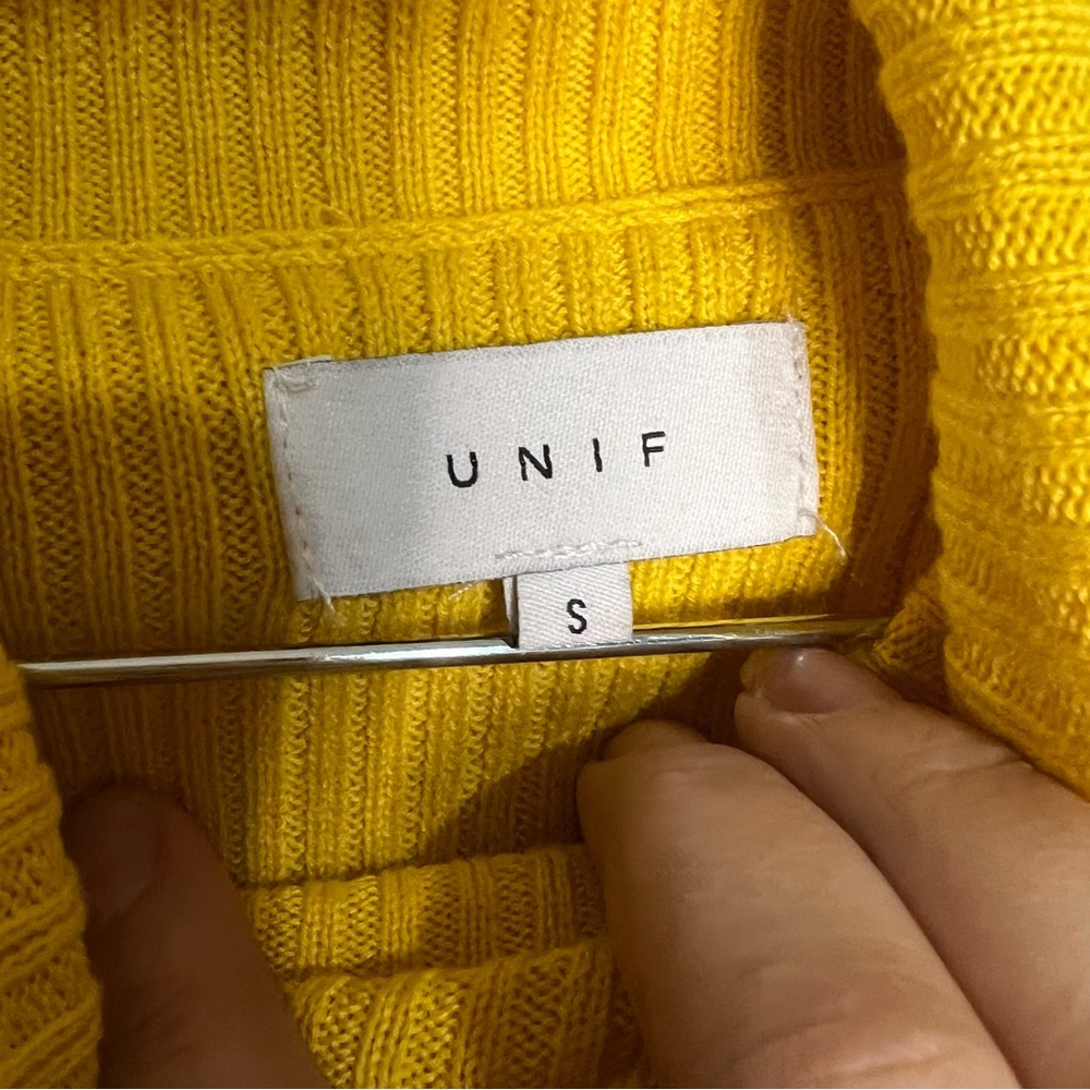 UNIF Vibrant Yellow Ribbed‎ Knit Fitted Mini Dress - Picture 8 of 10